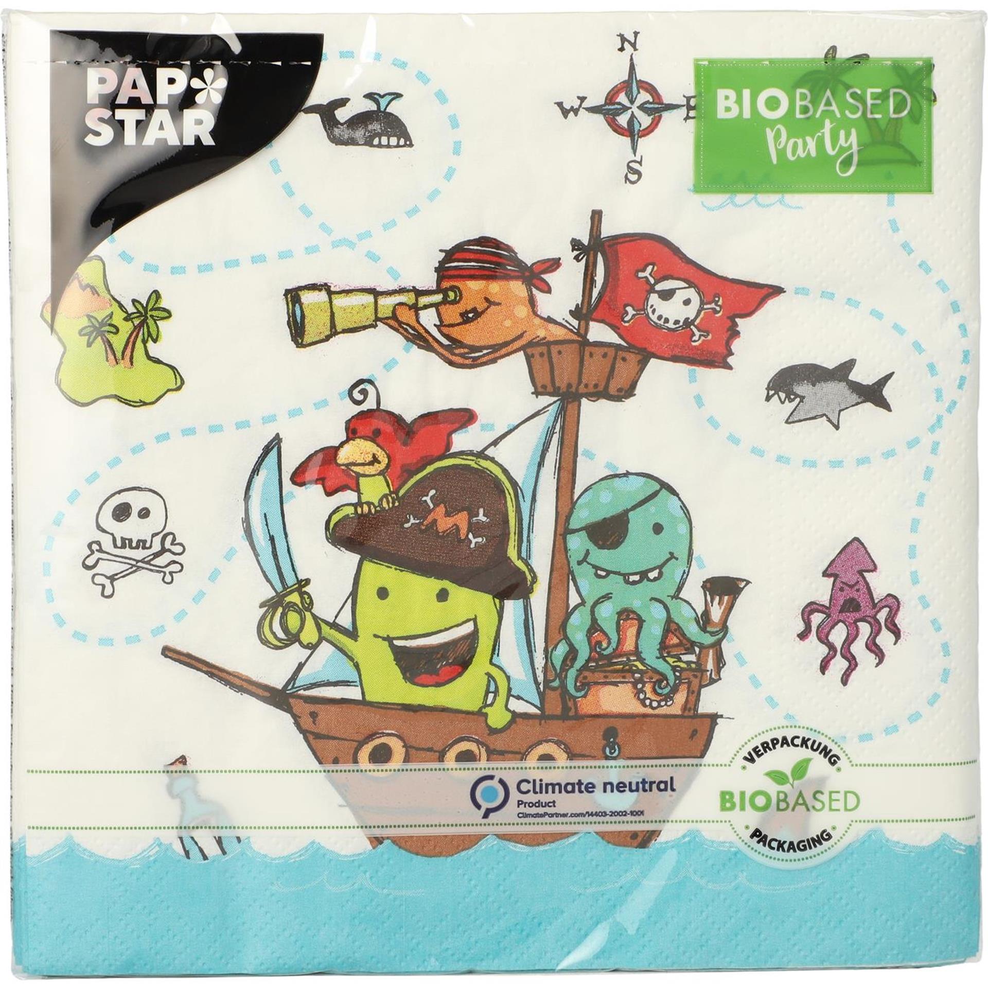 Papstar Servietten Piratencrew 3-lagig 33x33cm