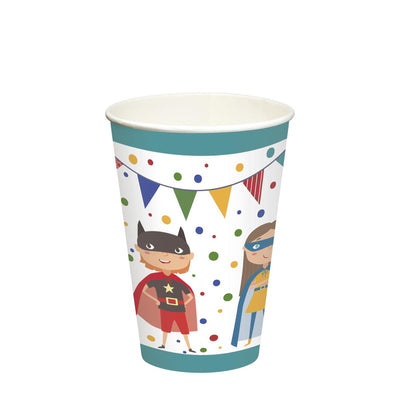 Papstar Becher Superheldenkarton 0,2l ø7x9,7cm