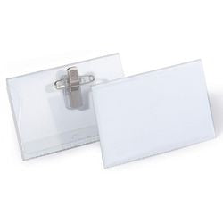 Anstecker mit Kombiklammer strapazierfähig 8101 8145 Weich-PVC 90x54mm 50 Stück