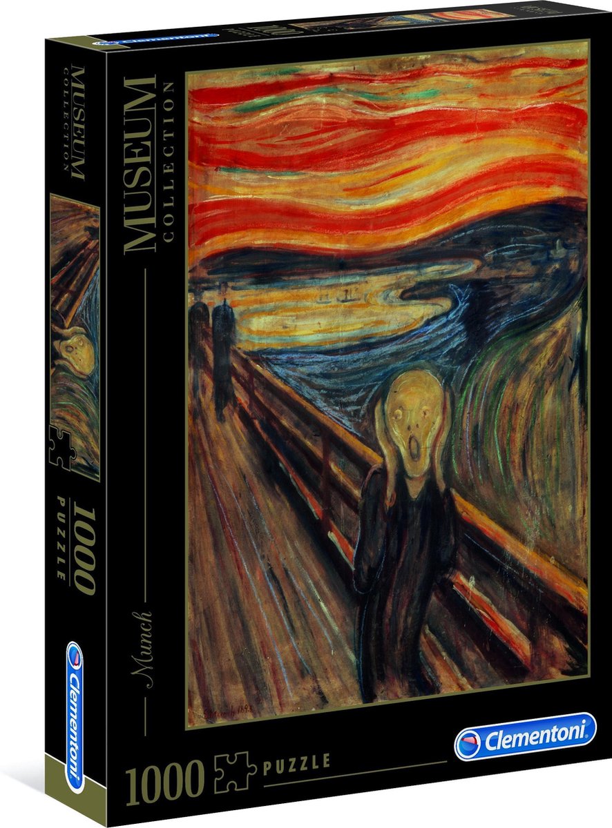Clementoni – Puzzle – 1000 Teile – Der Schrei – Edvard Munch – Puzzle für Erwachsene – Kunstsammlung