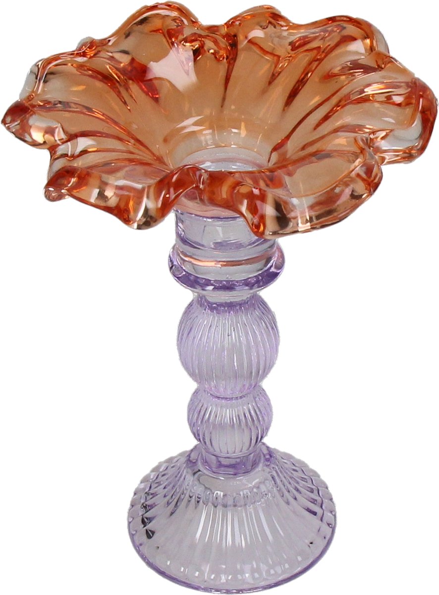HD Collection Kerzenständer aus Glas, mehrfarbig, 14 x 14 x 19 cm