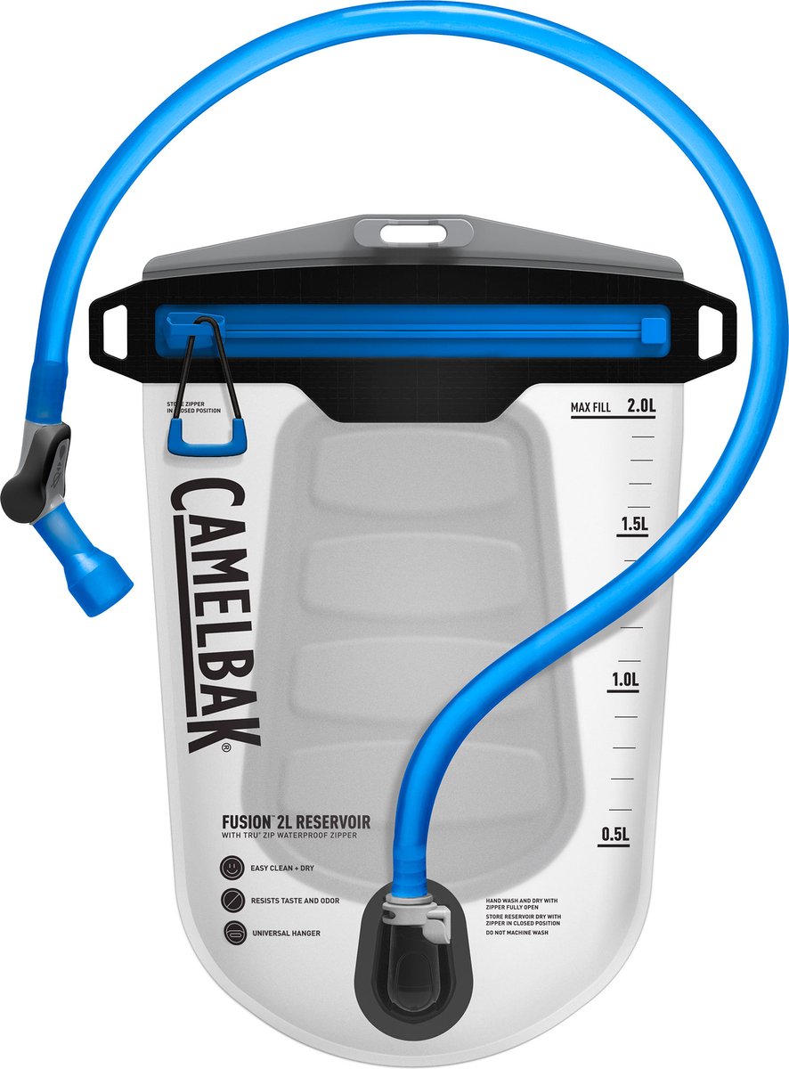 Camelbak Fusion Reservoir Tru Zip wasserdichter Reißverschluss – Trinksystem – 2 l – transparent (klar)
