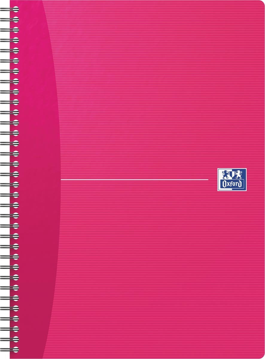Oxford Office Essentials Spiralnotizbuch, 180 Seiten, ft A4, kariert 5 mm, verschiedene Farben, 5 Stück