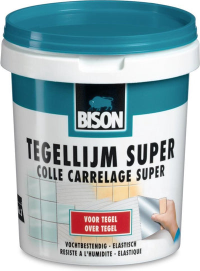 Bison Fliesenkleber Supertopf 1 kg, für alle Fliesenarten, feuchtigkeitsbeständig, leicht zu verarbeiten, lösungsmittelfrei