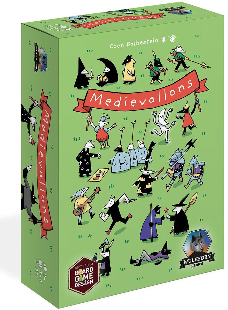 Heißes, exklusives Kartenspiel medievallons, strategisches Brettspiel für 2–5 Spieler.