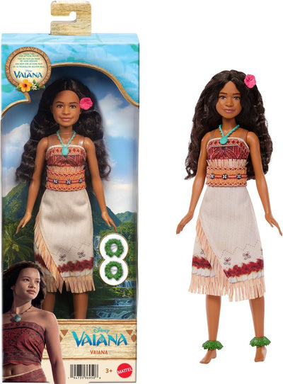 Disney Vaiana-Puppe mit an- und ausziehbarem Outfit und 5 Accessoires – inspiriert von einem Realfilm