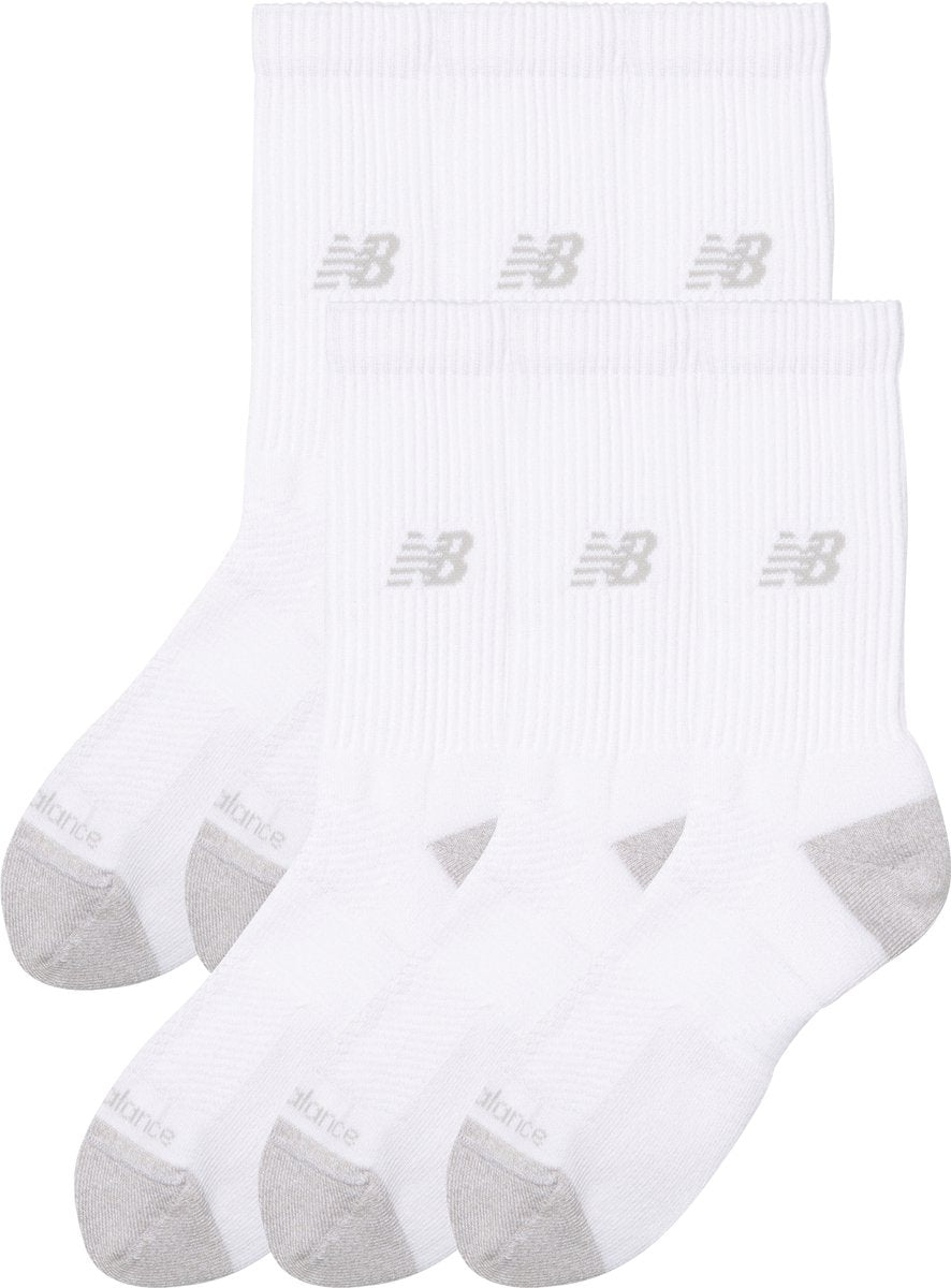 New Balance Active Crew Sock 6er-Pack Unisex-Sportsocken – Weiß