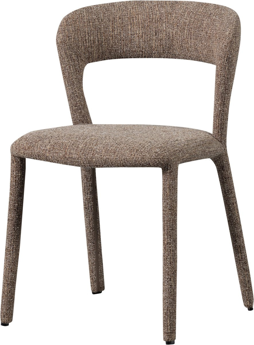Woood edler Esszimmerstuhl – Polyester – Sandmelange – 76 x 51 x 56