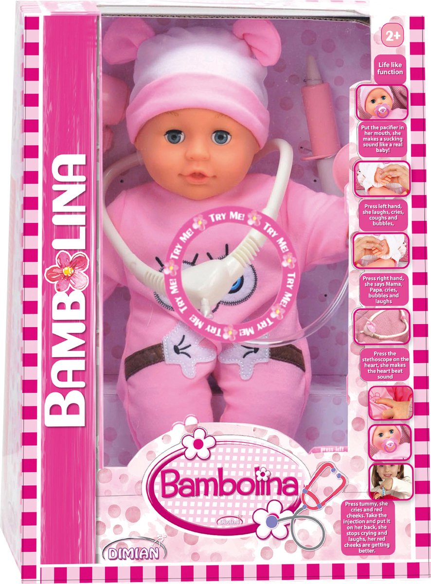 Dimian Pop Dokterset mit Zubehör – Molly Bambolina – 36 cm.