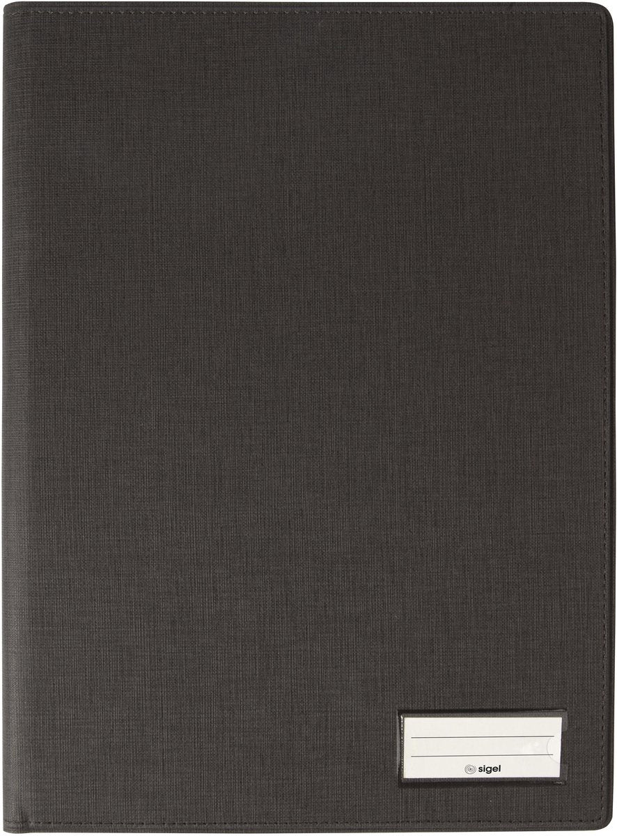 Sigel Schreibmappe – Größe A4 – mit Stiftfach, Einsteckfach und Blockhalter – anthrazit – si-ef415