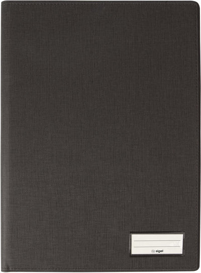 Sigel Schreibmappe – Größe A4 – mit Stiftfach, Einsteckfach und Blockhalter – anthrazit – si-ef415
