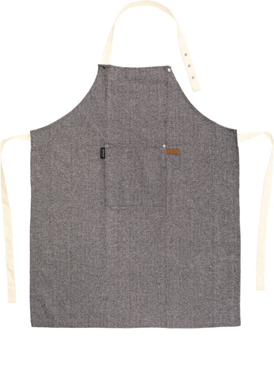 Tiseco Home Studio – Küchenschürze Sherlock Fishbone – 50 % Polyester, 50 % Baumwolle – verstellbar am Hals, geräumige Vordertasche, Aufhängeöse – 68 x 85 cm – Schwarz und Weiß