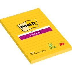 Super-Haftnotizen, 660 Sekunden, Post-it, 102 x 152 mm, liniert, gelb
