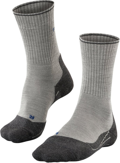 Falke TK2 Explore Wool Silk Medium Wattierung Wolle Funktionsmaterial Wandersocken Damen Grau – Größe 35-36