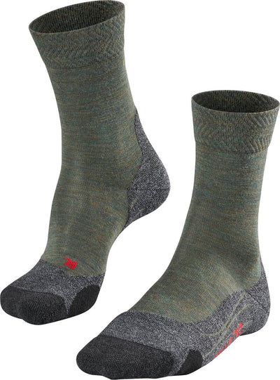 Falke TK2 Melange Anti-Blister Wandersocken aus dickem Woll-Funktionsmaterial Herren Grün - Größe 44-45