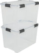Luftdichte Aufbewahrungsbox Iris – 70 l – Kunststoff – transparent schwarz – 2er-Set