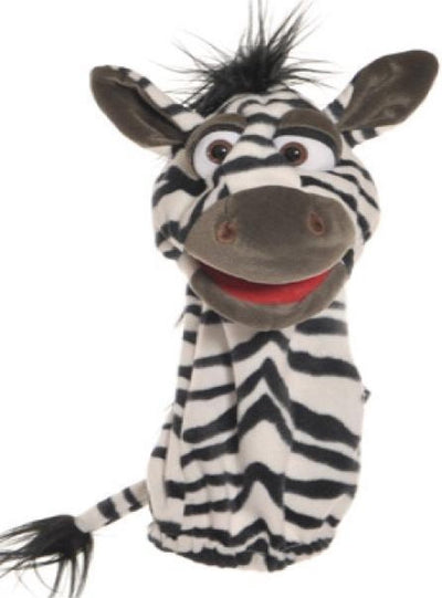 Living Puppets Handpuppe Zebra | Handpuppe von 39 cm in Schwarz und Weiß mit Handschuhprinzip | für Kinder und Erwachsene geeignet | einfach zu spielen und verspieltes Design