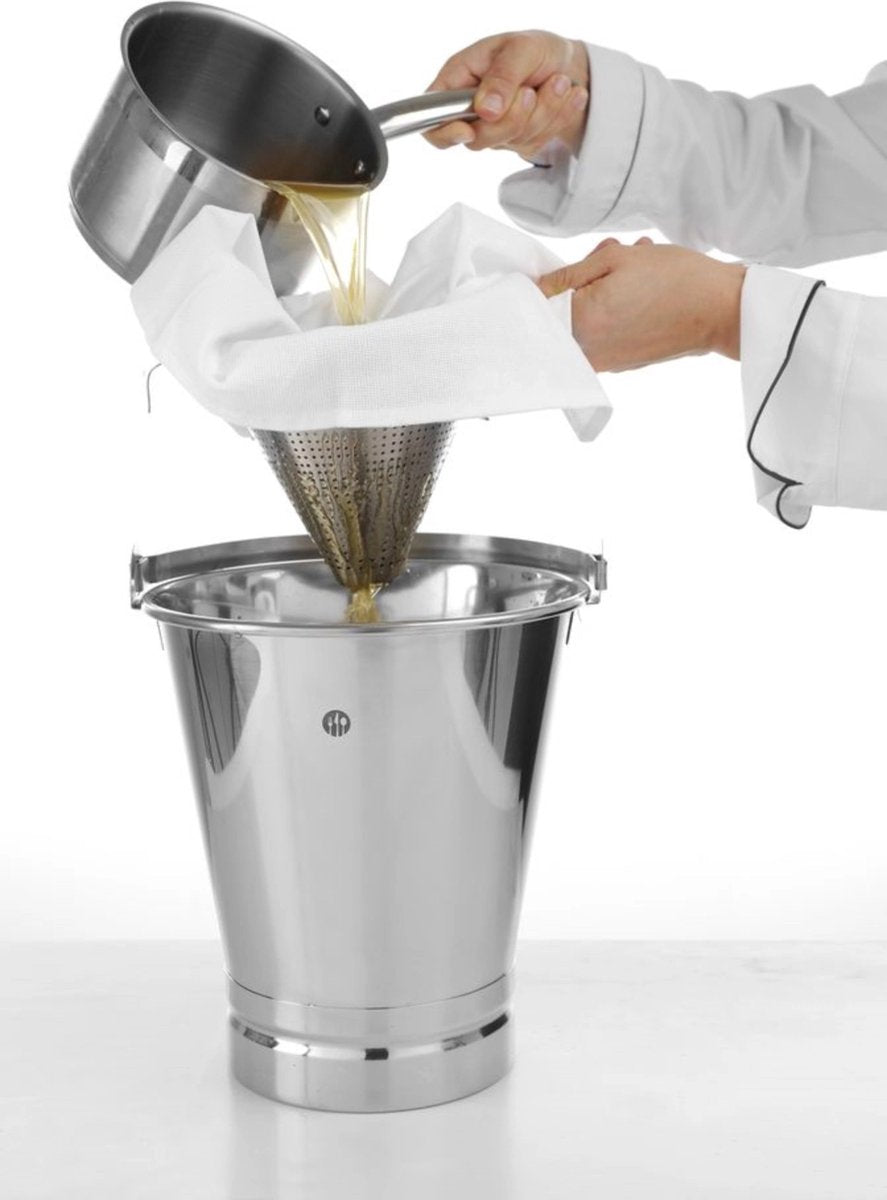 Hendi-Eimer mit Graduierung und verstärktem Boden – 7 l – Edelstahl