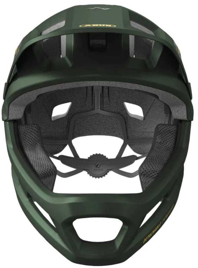 Abus MTB-Helm youdrop ff – Integralhelm für Kinder und Jugendliche – für Einsteiger in den Mountainbike-Sport – mit abnehmbarem Kinnschutz – grün, Größe S