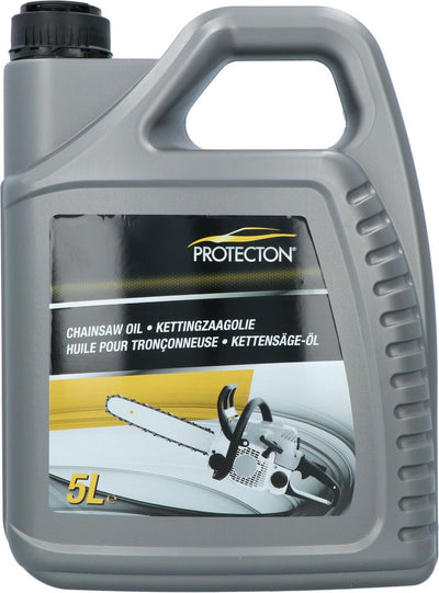 Protecton Kettensägenöl – zum Schutz und zur Schmierung der Sägekette – für Elektro- und Benzin-Kettensägen – stark haftend – verhindert Schleudereffekt – 5 Liter