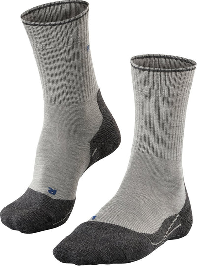 Falke TK2 Explore Wool Silk Medium Wattierung Wolle Funktionsmaterial Wandersocken Herren Grau – Größe 42-43