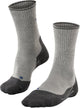 Falke TK2 Explore Wool Silk Medium Wattierung Wolle Funktionsmaterial Wandersocken Herren Grau – Größe 42-43