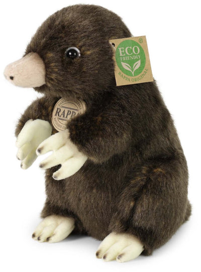 Rappa Öko-Kuscheltier Maulwurf 21 cm – realistisches Kuscheltier aus recycelten PET-Flaschen – braun creme