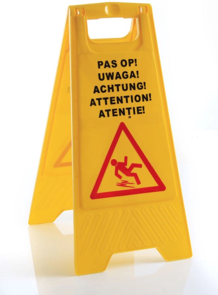 Hendi-Warnschild für nassen Boden – 5 Sprachen – 300 x 460 x 615 mm – Polypropylen