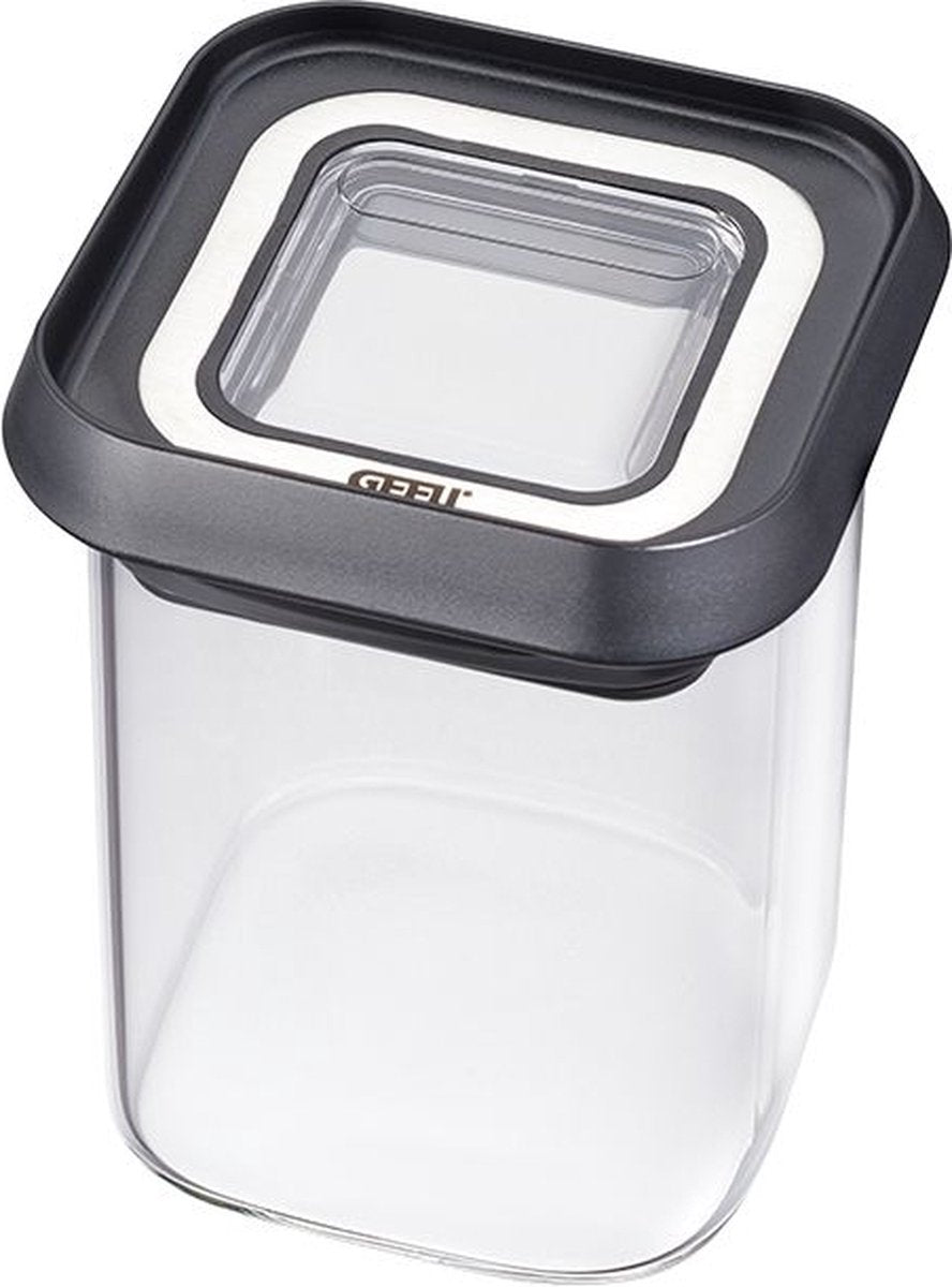 Gefu Vorratsdose 180 ml – Glas Edelstahl – luftdicht – für Kräuter und Gewürze