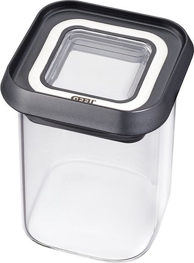 Gefu Vorratsdose 180 ml – Glas Edelstahl – luftdicht – für Kräuter und Gewürze