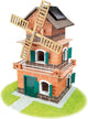 Teifoc® Bausatz – Solarwindmühle und Wassermühle – 380 Teile – echte Mini-Steine mit Zement, Schüssel und Kelle – Bausatz für Kinder ab 8 Jahren