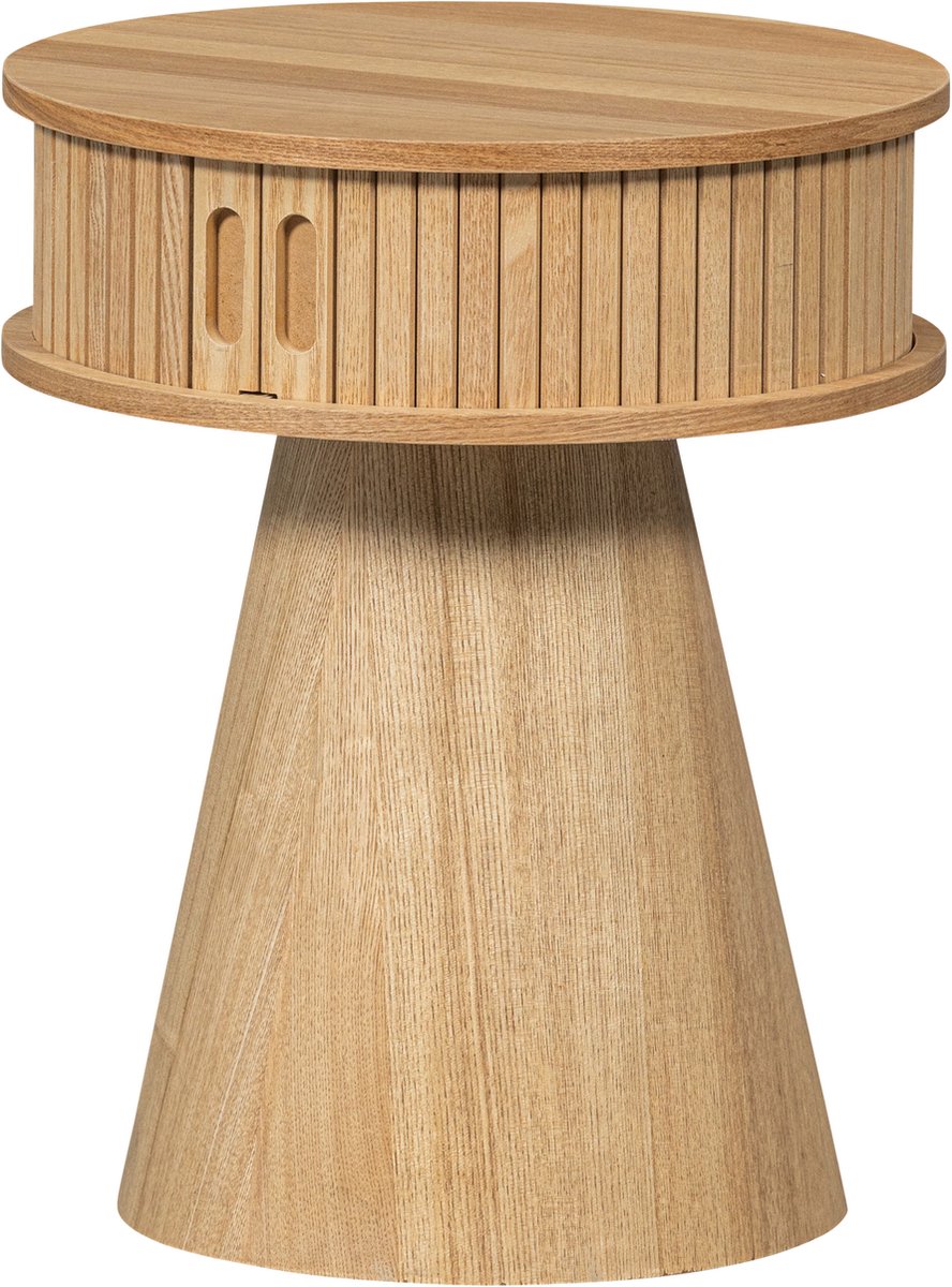 Woood Karri Nachttisch rund – Holz – Natur – 46 x 38 x 38