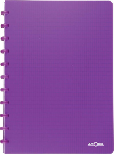 Atoma – trendiges Notizbuch – A4 – 144 Seiten – kommerziell kariert – transparentes Lila
