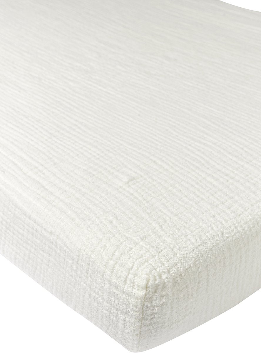 Meyco Baby Uni Spannbettlaken für Juniorbetten – vorgewaschen, hydrophil – gebrochenes Weiß – 70 x 140 cm