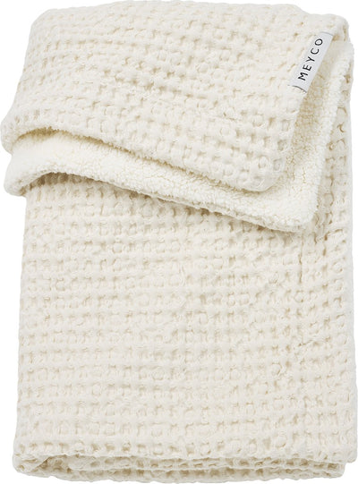 Meyco Baby Waffel-Teddy-Kinderbettdecke – Natur – 75 x 100 cm – 2,0 Tog