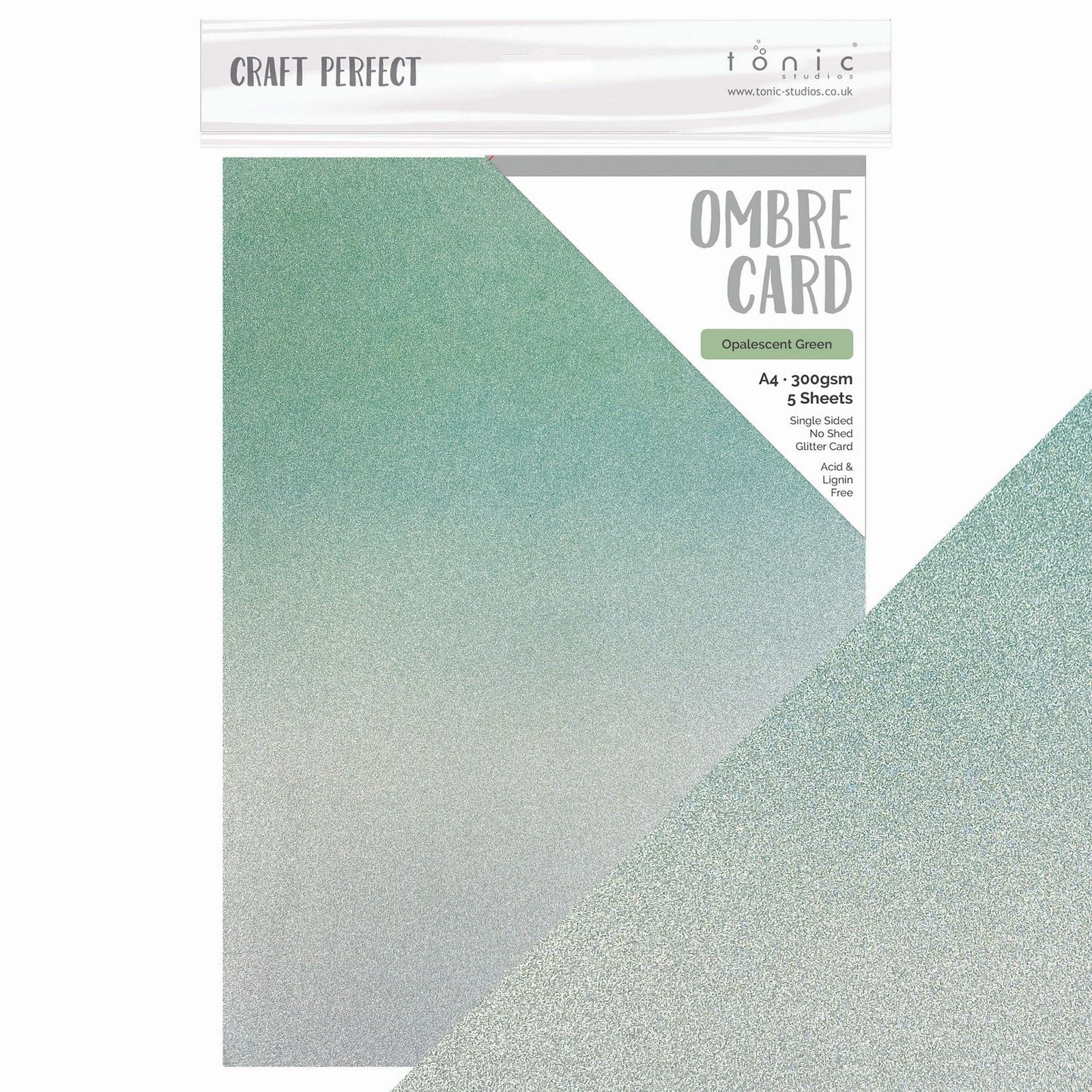 Craft Perfect von Tonic Studios Craft Perfect • Frühlingswiese-Ombre-Karte, opaleszierendes Grün