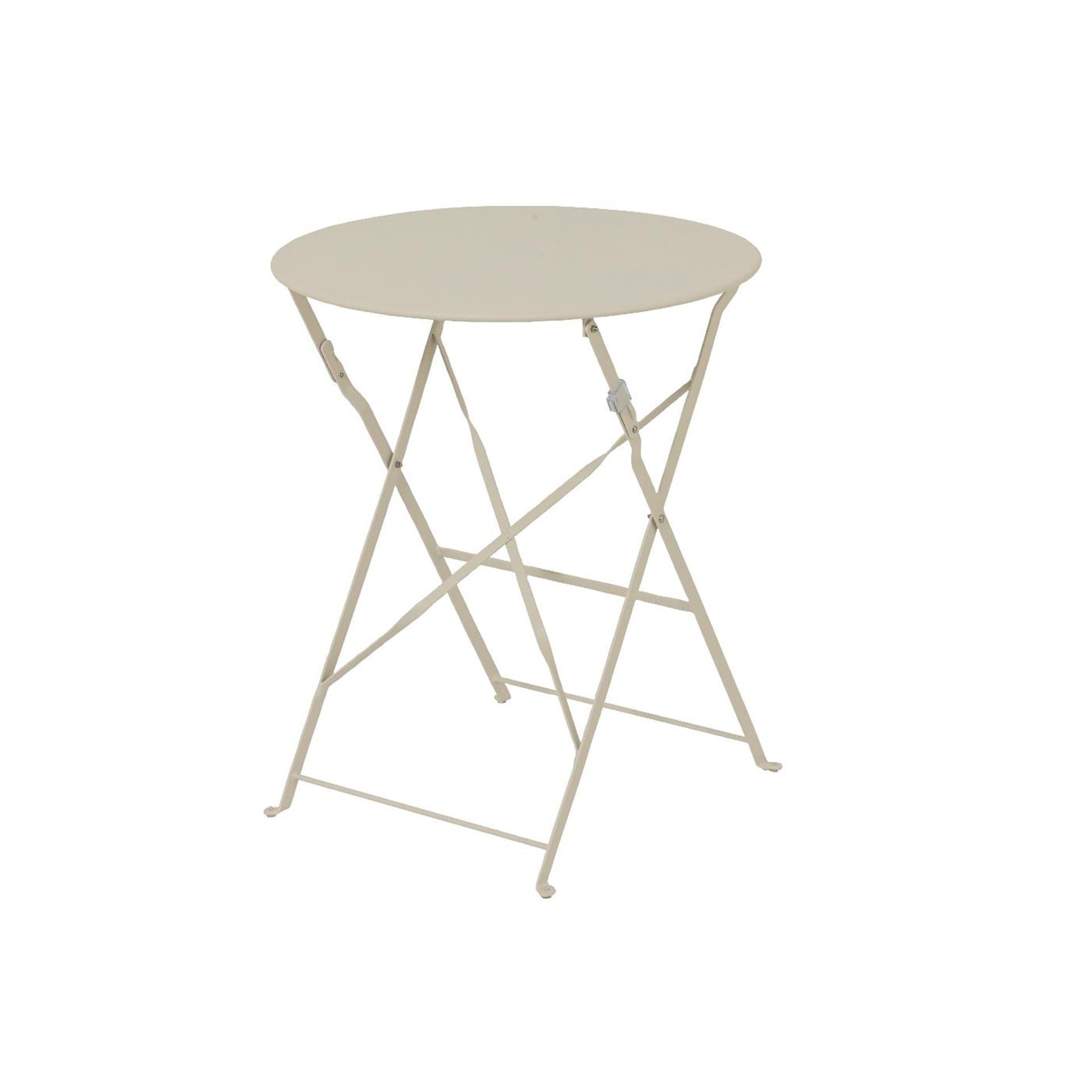 Decoris Bistro-Set aus cremefarbenem Stahl ø60xh71cm