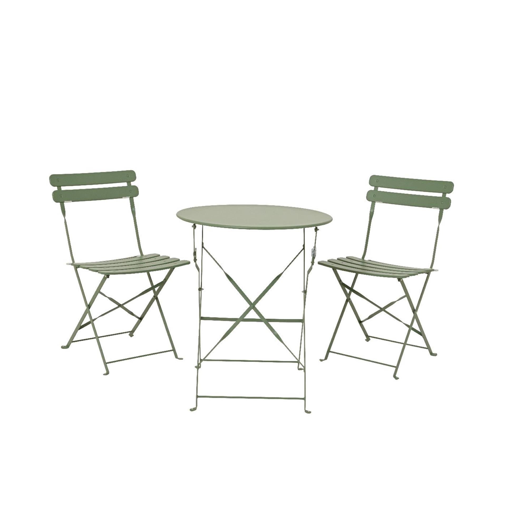 Decoris Bistro-Set grüner Stahl ø60xh71cm