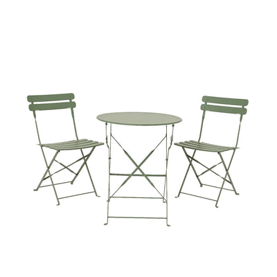 Decoris Bistro-Set grüner Stahl ø60xh71cm