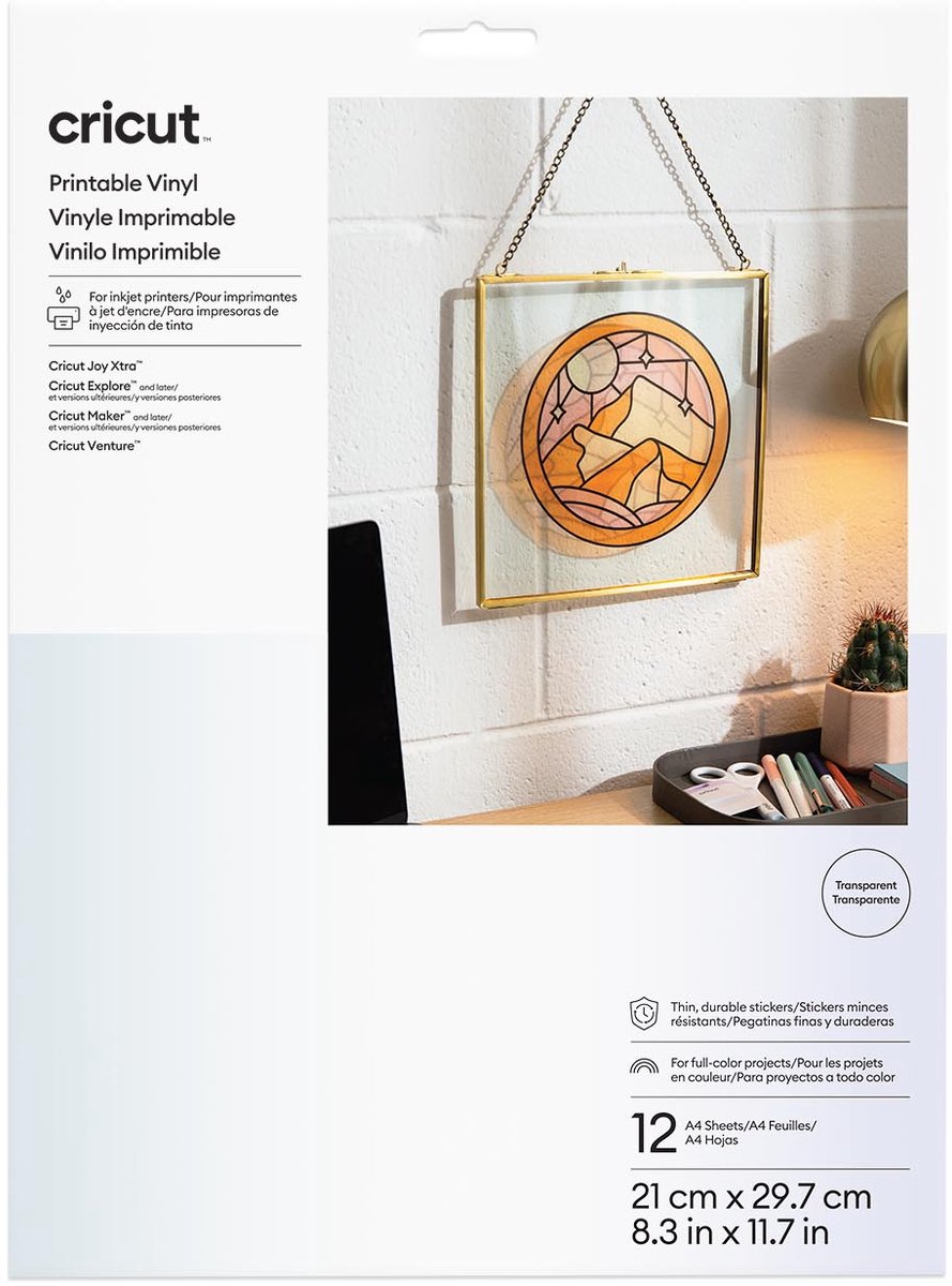 Cricut bedruckbares Vinyl – A4 – transparent (12 Blatt)