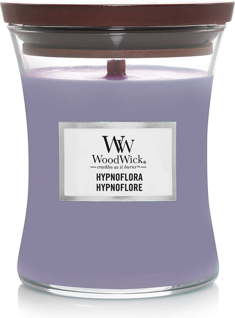 Mittlere Sanduhr-Duftkerze von Woodwick – Hypnoflora – 60 Brennstunden