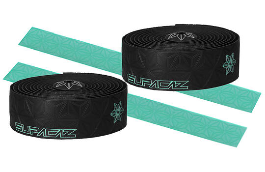 Supacaz Super klebriger Kush Galaxy Lenering Fussel schwarzer Celeste einschließlich Aluminiumlenker -Stecker