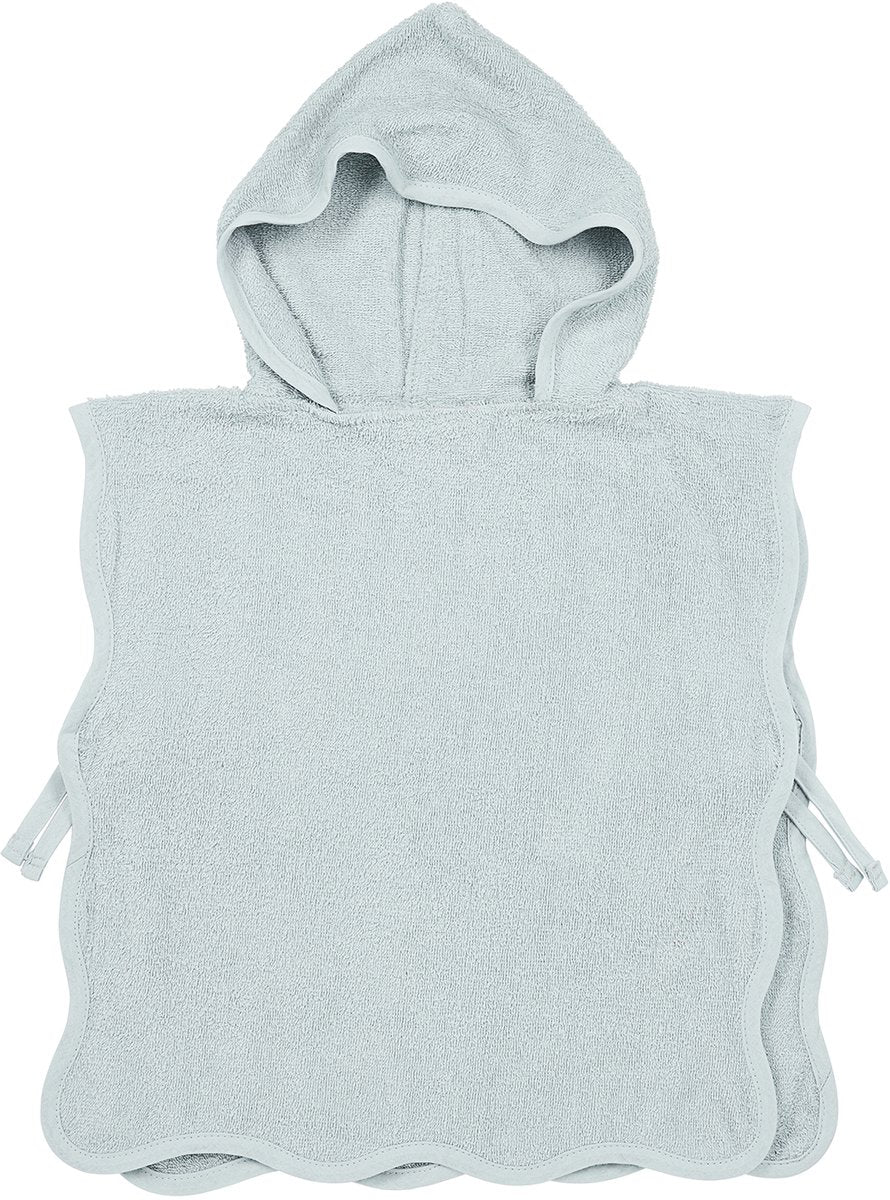 Meyco Baby-Badeponcho, gewellt, Frottee, Graublau, 1–3 Jahre