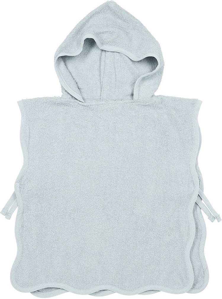 Meyco Baby-Badeponcho, gewellt, Frottee, Graublau, 1–3 Jahre
