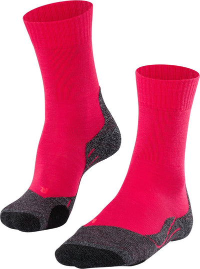 Falke TK2 Anti-Blister Wandersocken aus dickem Woll-Funktionsmaterial Damen Rot – Größe 41-42