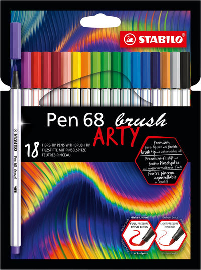 Stabilo Pen 68 Pinsel Arty Filz -Tip Stifte 18st.