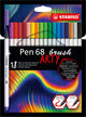 Stabilo Pen 68 Pinsel Arty Filz -Tip Stifte 18st.
