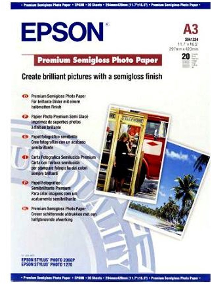 Epson Premium-Seidenglanz-Fotopapier – 20 Stück