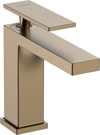 Hansgrohe tecturis e – Waschtischarmatur – Einhebelbedienung – Kaltstart energiesparend – ohne Ablaufgarnitur – 110 mm Größe – gebürstete Bronze