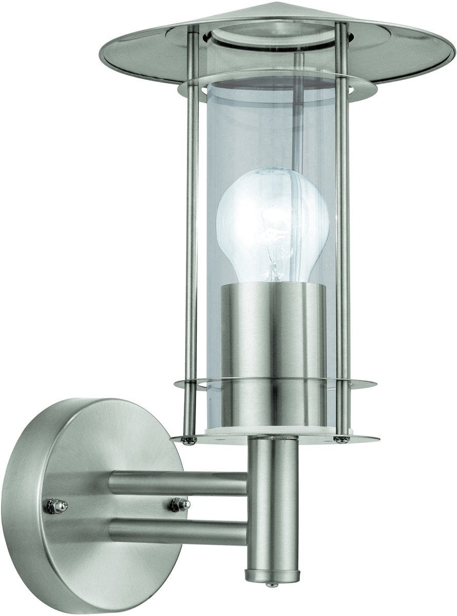 Eglo Lisio Außenwandleuchte – E27 – 30 cm – Edelstahl – Glas